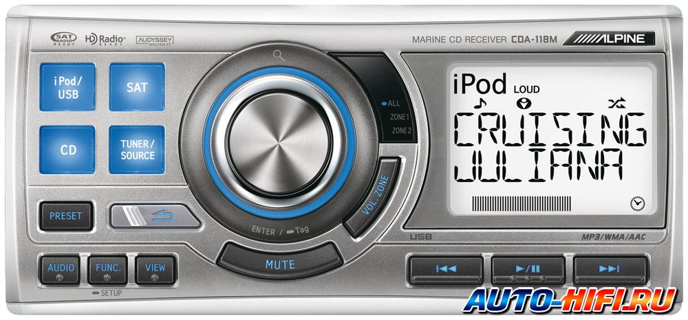 Морская магнитола Alpine CDA-118M Морская магнитола Alpine CDA-118M
