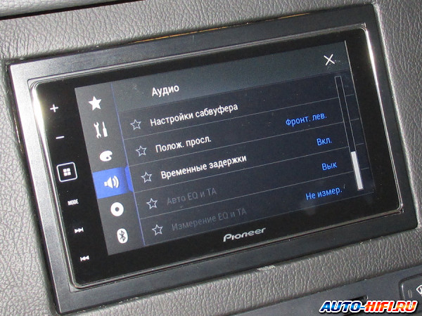 Меню настройки параметров аудио автомагнитолы Pioneer SPH-DA120 Меню настройки параметров аудио автомагнитолы Pioneer SPH-DA120