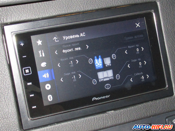 Настройка громкости акустики в меню автомагнитолы Pioneer SPH-DA120 Настройка громкости акустики в меню автомагнитолы Pioneer SPH-DA120
