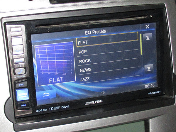 Предустановки эквалайзера Alpine IVE-W585BT Предустановки эквалайзера Alpine IVE-W585BT