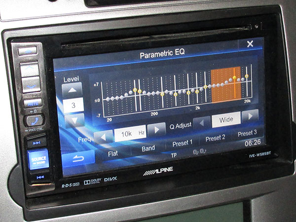 Настройка эквалайзера Alpine IVE-W585BT Настройка эквалайзера Alpine IVE-W585BT