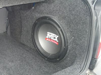 Установка сабвуфера MTX RT12-04 в Hyundai Accent